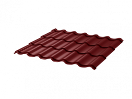 Металлочерепица МЧ2 Монтеррей Макси 0.45 ПЭ RAL3009 красный оксид