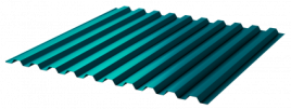 Профнастил полимерный С21 0.45 1000/1051 ПЭ RAL5021 морская волна